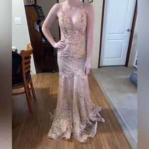 Glamorous Sequin Lace Prom Dress